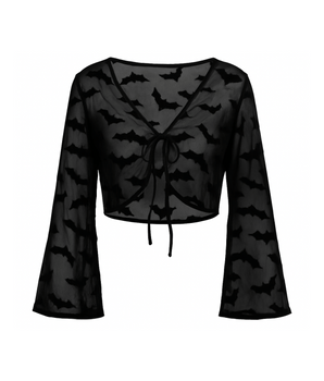 Velvet Bat Mesh Crop Top