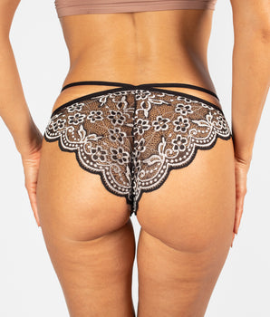 Strappy Metallic Lace Cheeky