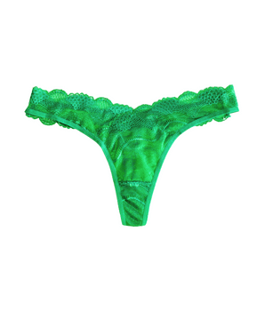 Kelly-Green Crossover Lace Thong