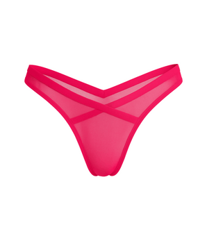 Sheer Hot Pink Mesh Thong