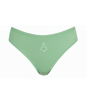 AiraModal™ Smiley Christmas Tree Soft Ribbed Thong